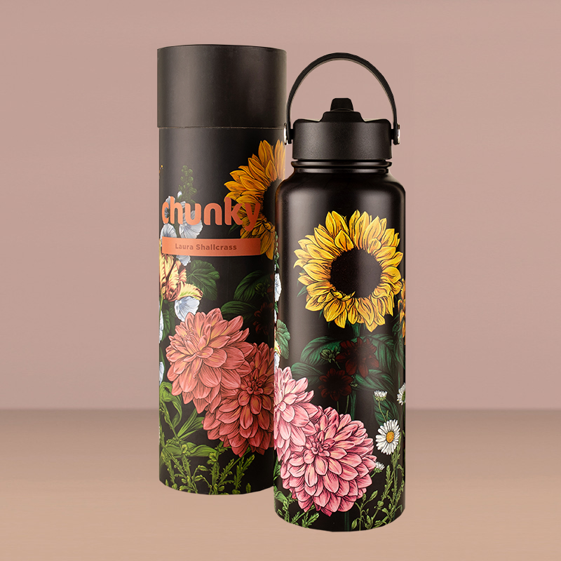 Flower Sunflower Painted Hydro Flask Flower Power Laura Shallcrass